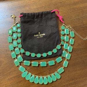 kate spade Gold-Tone Necklace with Mint Green Stones